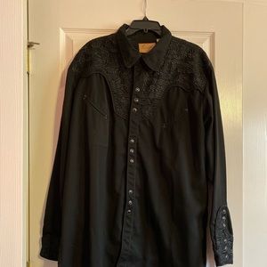 Scully Snap Closure Black Dress Shirt